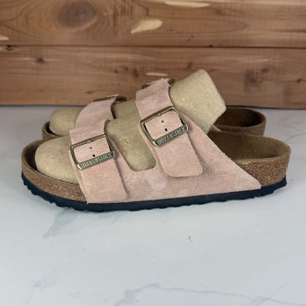 Birkenstock Arizona Suede Leather Sandals Pink Rose Womens 39 EU - 8/ 8.5 - Picture 2 of 15